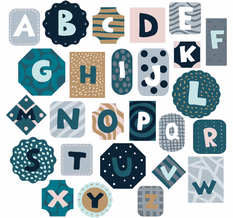Blind children nordic style alphabet sticker - TenStickers