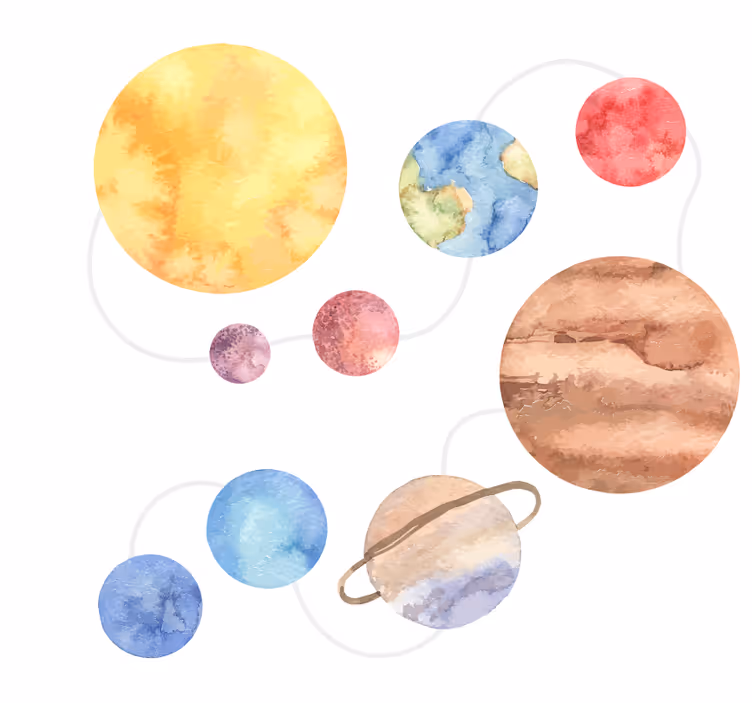 Blind children solar system map for exploration - TenStickers