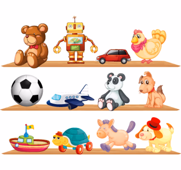 Blind children toy shelves - TenStickers