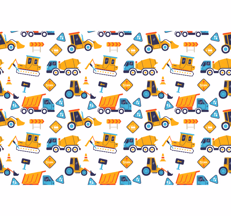 Blind children cartoon construction site - TenStickers