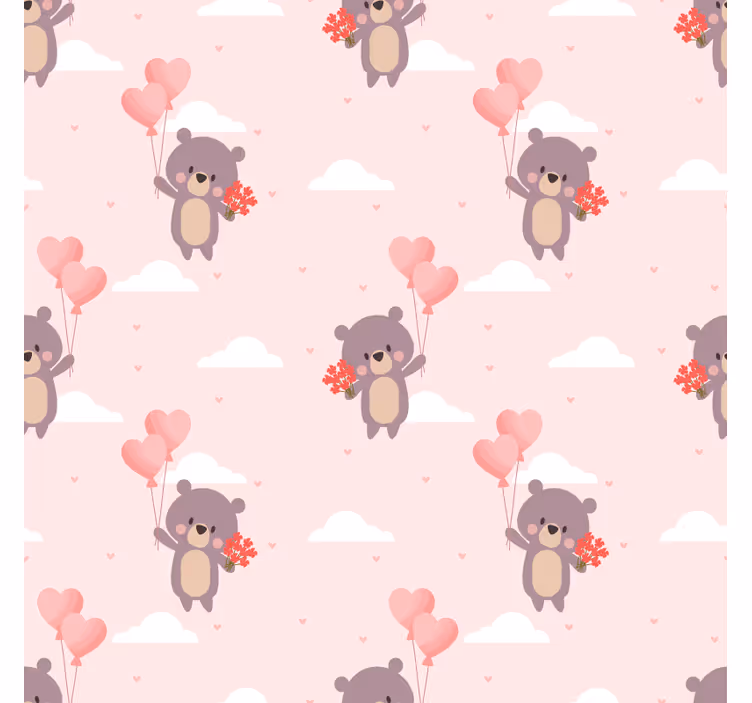 Blind children teddy bear pattern fabric - TenStickers