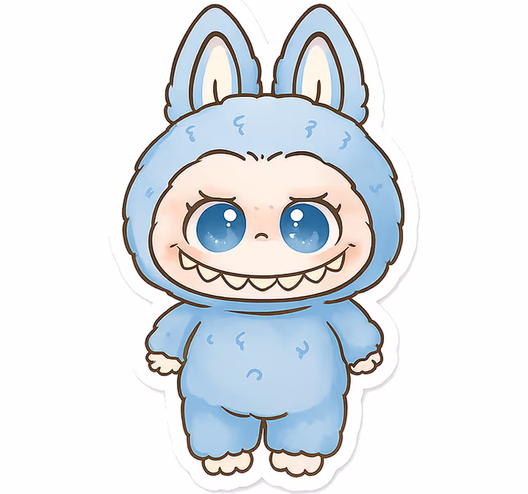 Blind children blue monster plush toy - TenStickers