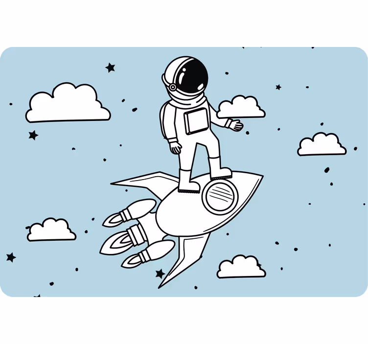 Blind children rocket astronaut and stars - TenStickers