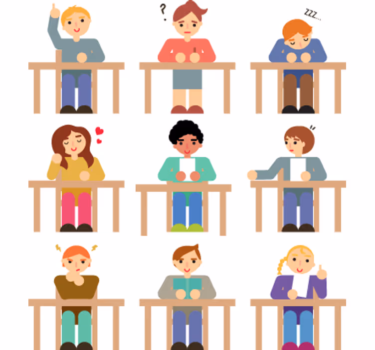 Blind children desk students sticker collection - TenStickers