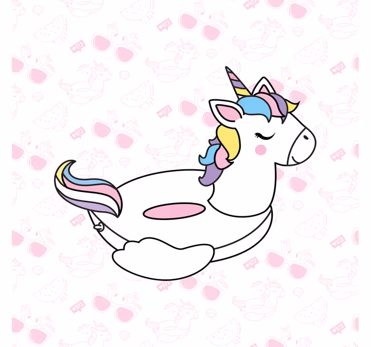 Blind children hand drawn unicorns and flamingos - TenStickers