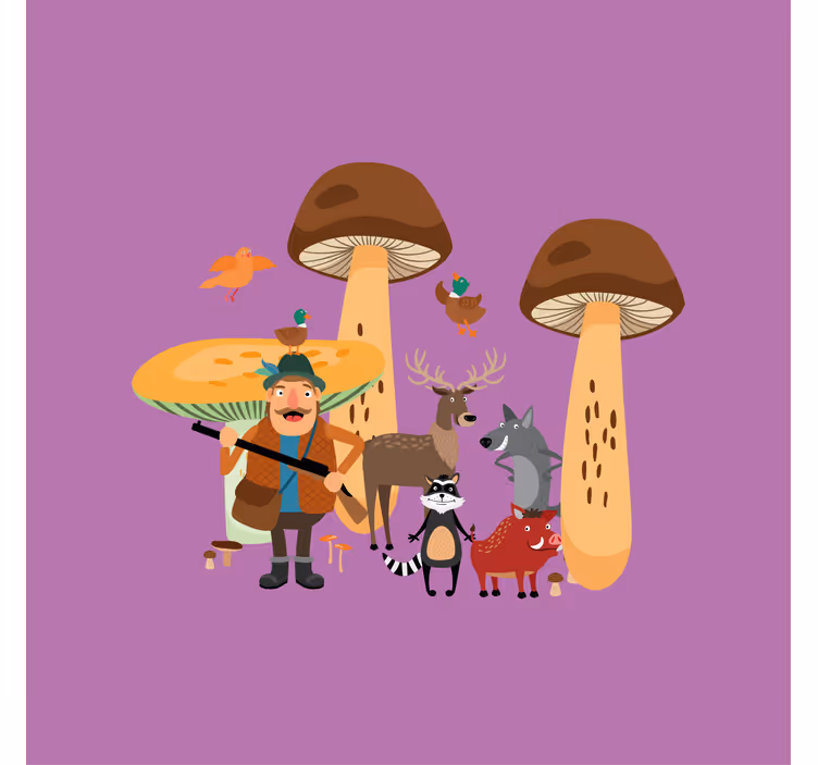Blind children in a mushroom forest - TenStickers