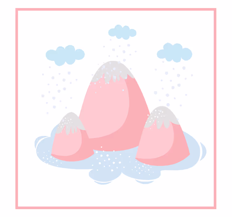 Blind children inspired by pink mountains and raindrops - TenStickers