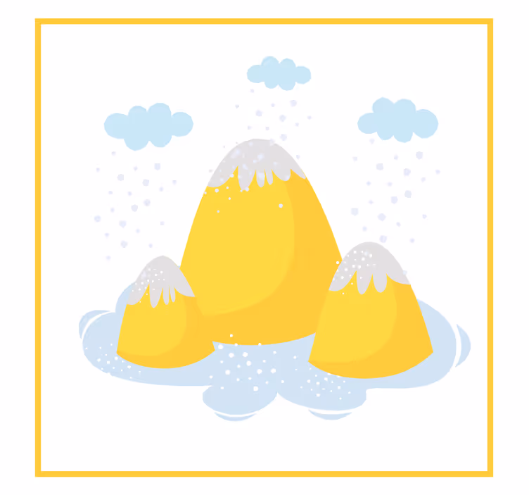 Blind children exploring yellow mountains with raindrops - TenStickers