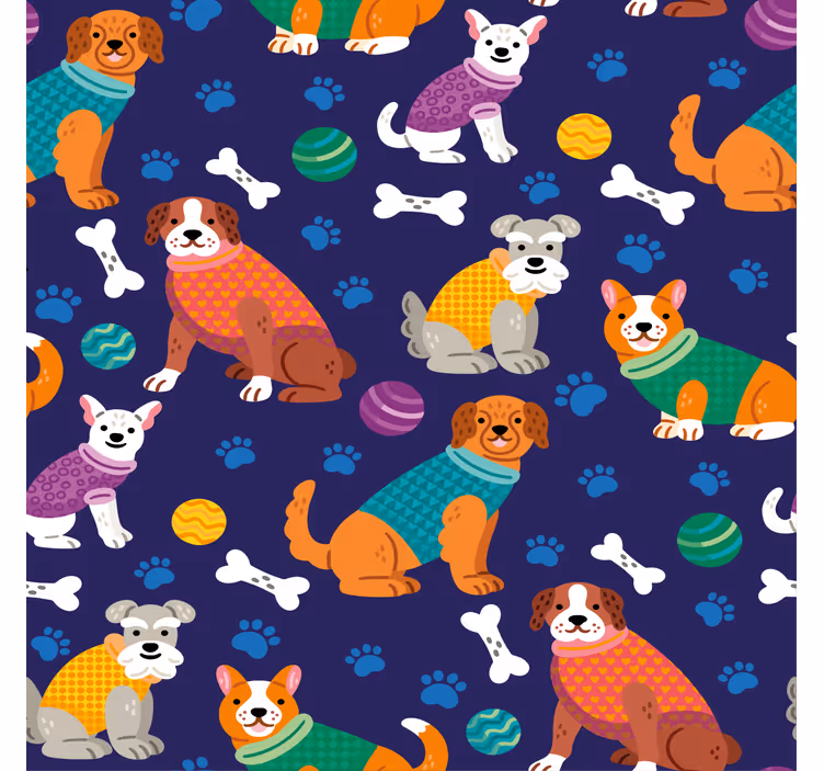 Blind children amazing colorful dog pattern - TenStickers