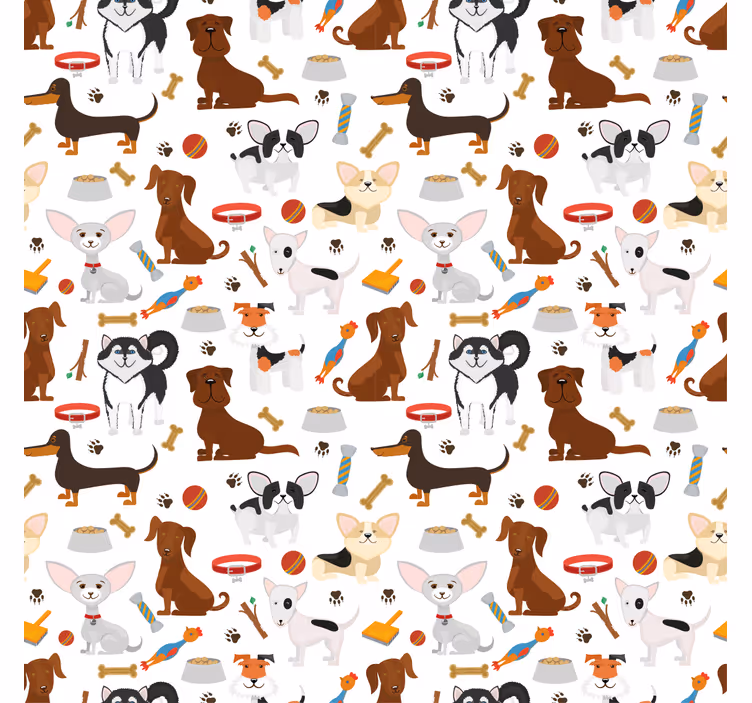 Blind children cute mixed puppy dogs - TenStickers