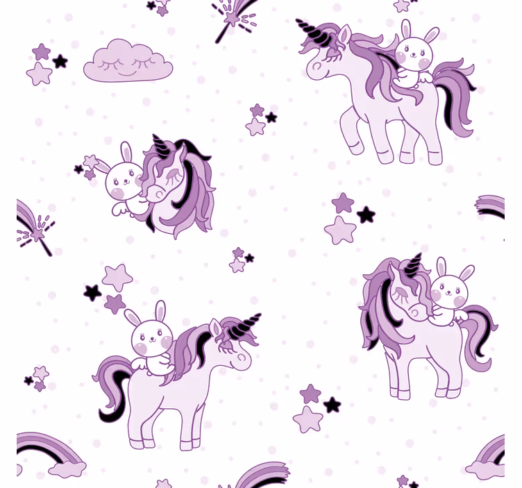 Blind children unicorns and rabbits among stars - TenStickers