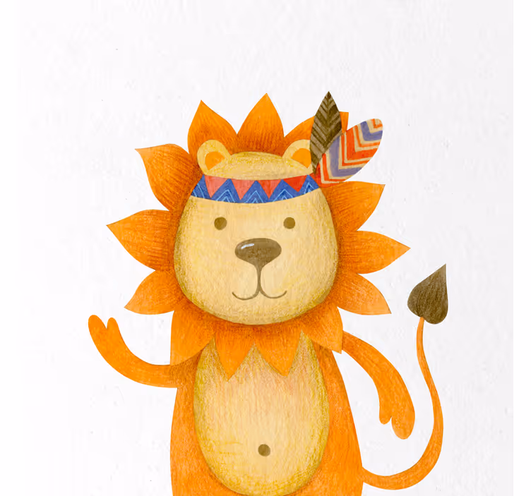 Blind children cartoon drawn lion - TenStickers