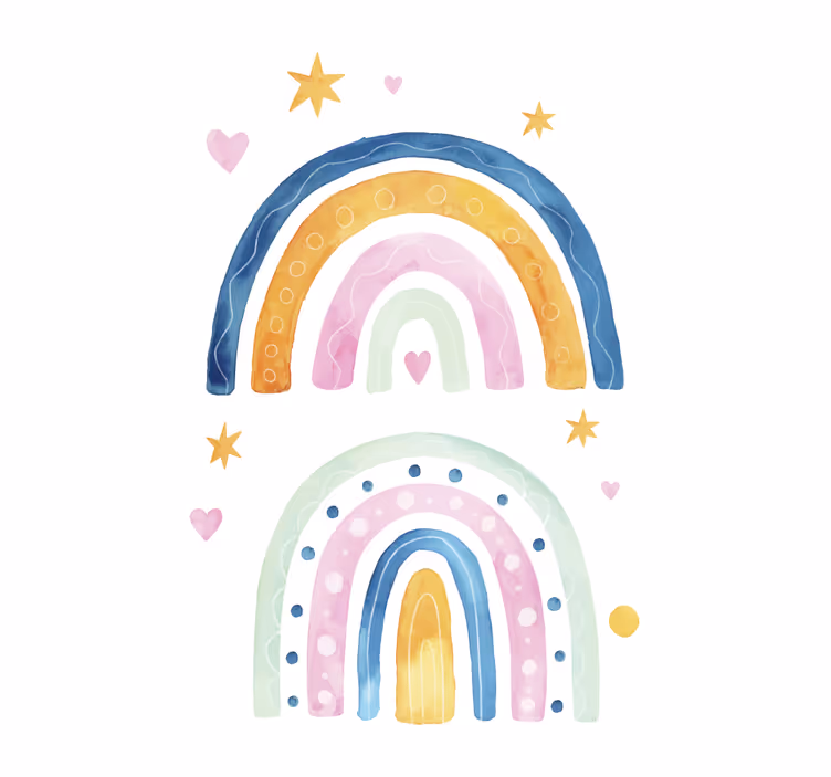 Blind children watercolor rainbows - TenStickers