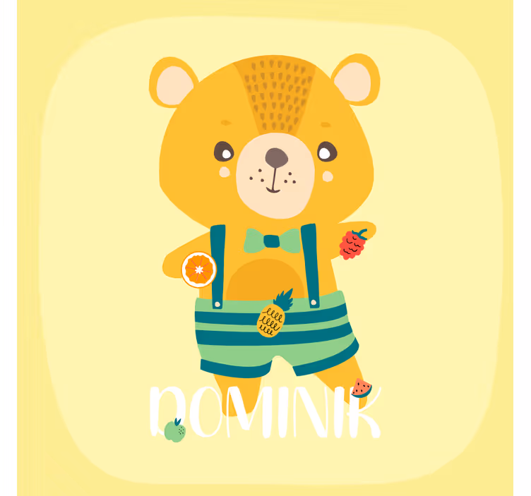 Blind children teddy bear with personalized name - TenStickers
