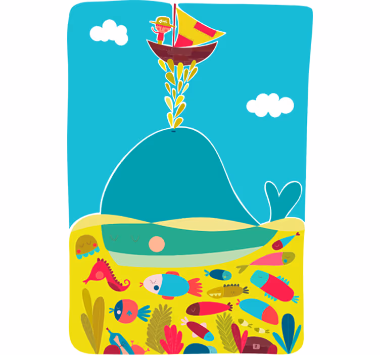 Vinyl wall art whale for blind children - TenStickers
