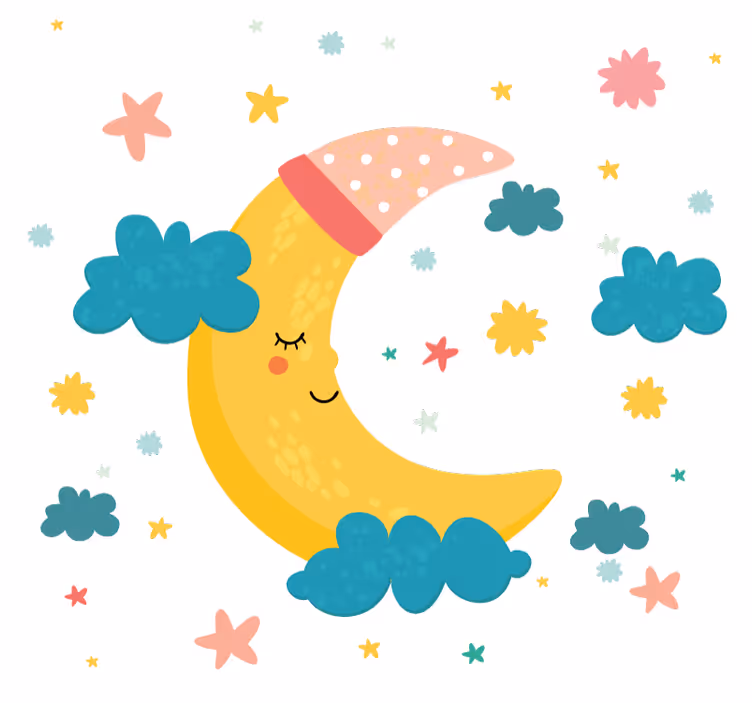 Blind children coozy moon and star sleeping - TenStickers