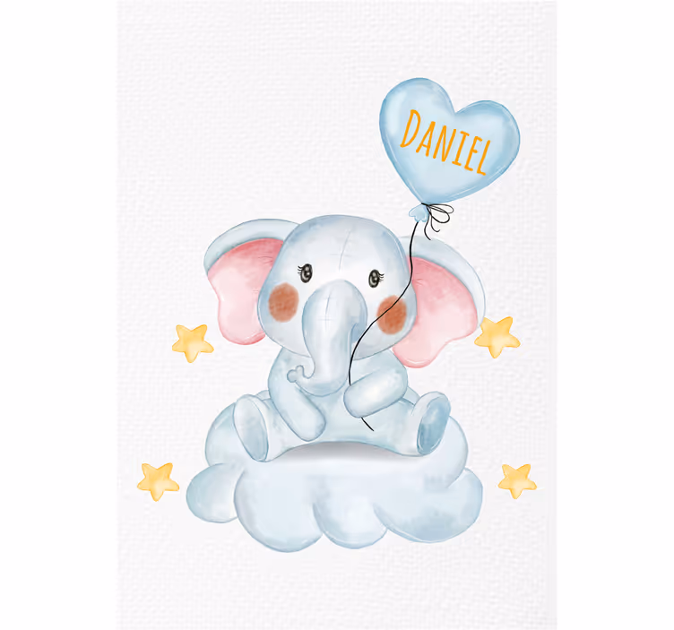Blind children cute elephant with balloon - TenStickers