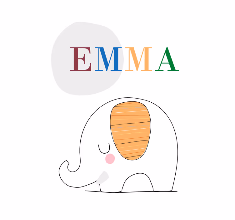 Blind children custom baby elephant - TenStickers