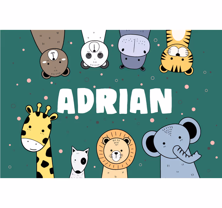 Blind children cute animal cartoon banner with name - TenStickers