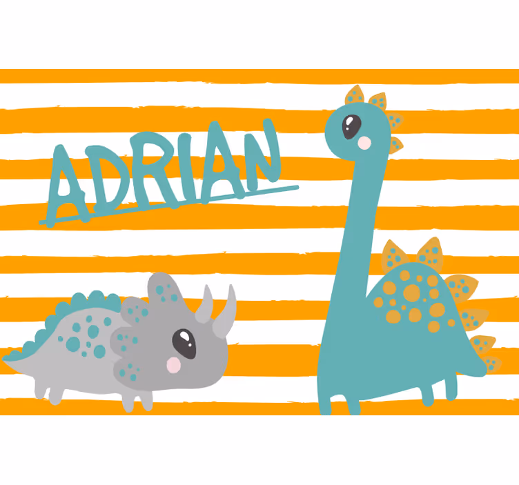 Blind children dinosaur blue and orange - TenStickers