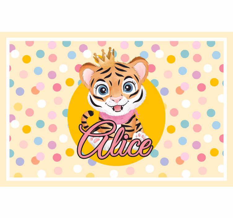Blind children cute tiger personalized for girl - TenStickers