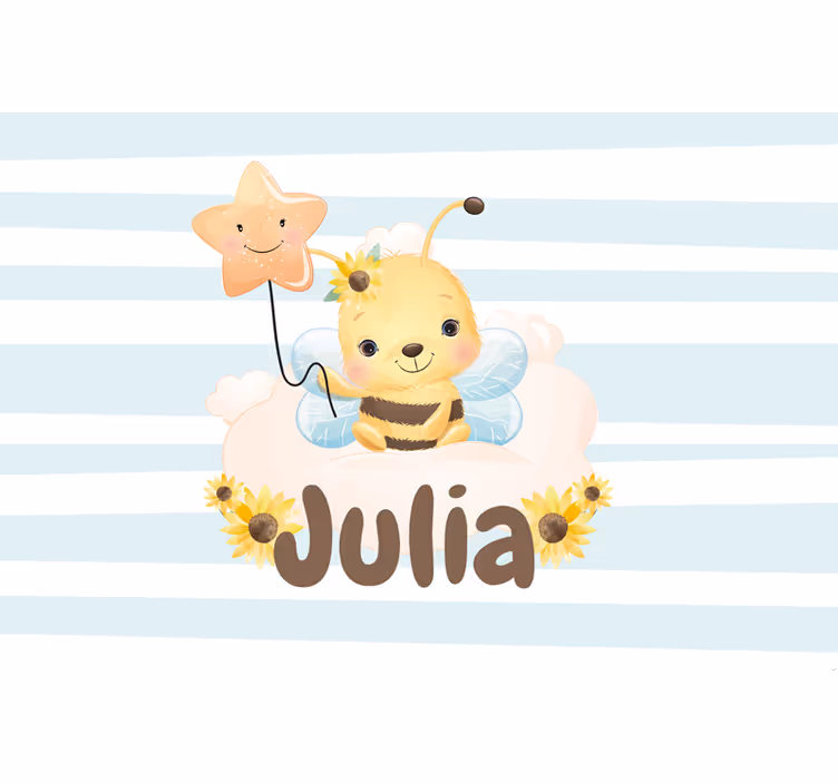 Blind children cute animals bee with name - TenStickers