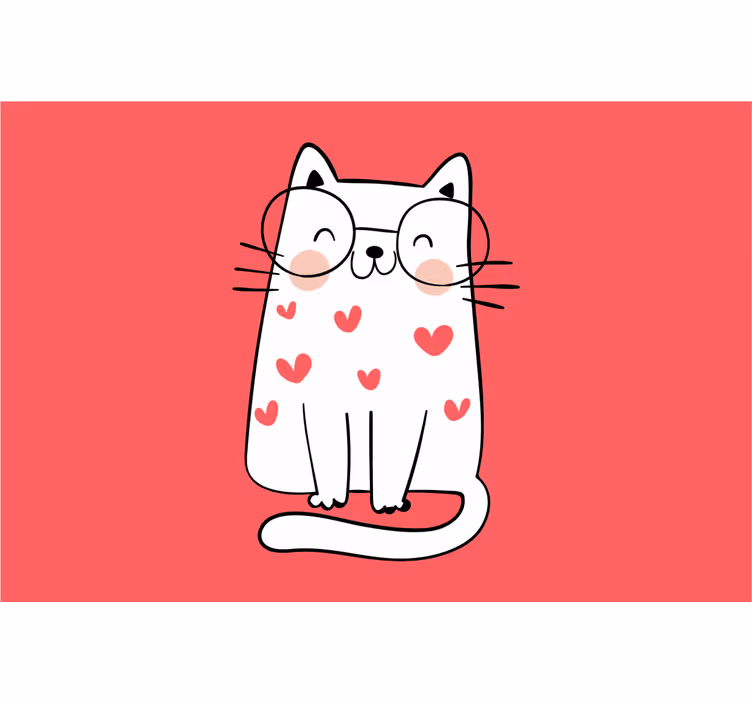Blind children with a lovely smiling cat - TenStickers