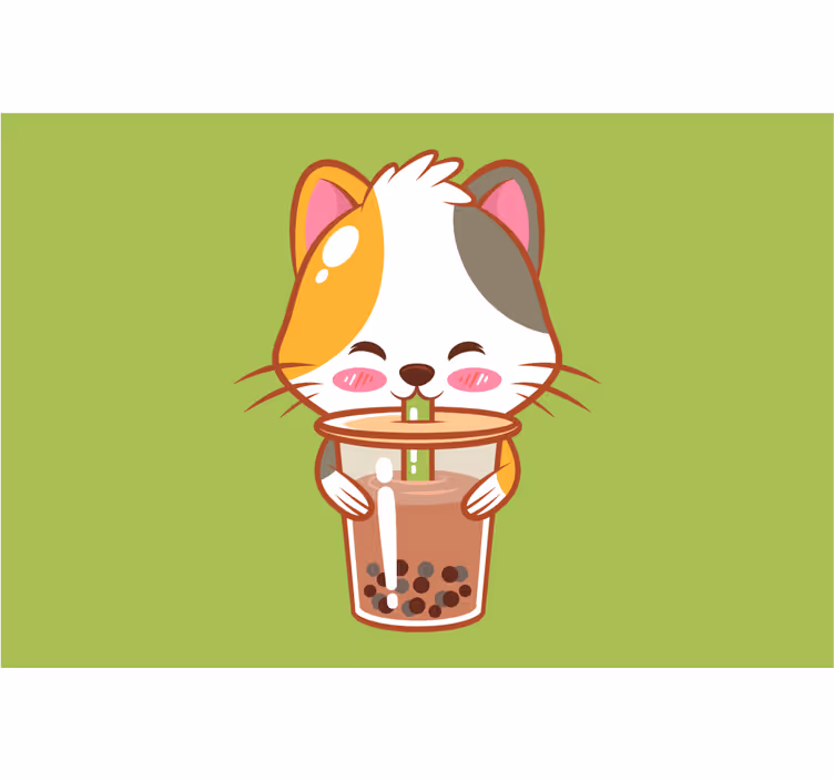 Blind children enjoying chocolate cat treats - TenStickers