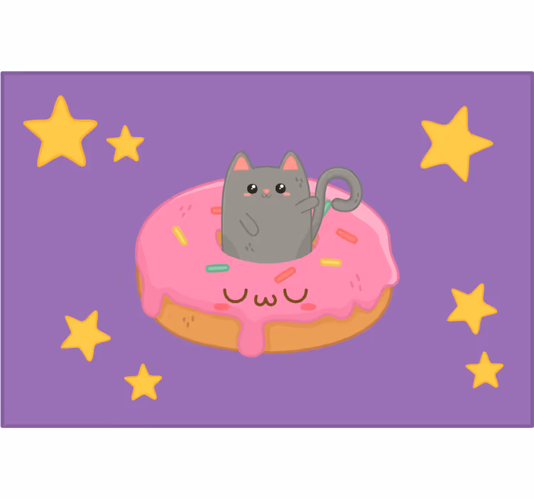 Blind children cat and donut plush toy - TenStickers