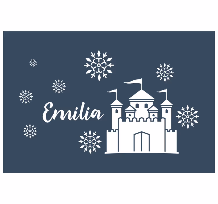 Blind children monocolor castle with snowflakes - TenStickers