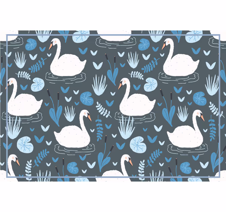 Blind children elegant white swan pattern - TenStickers