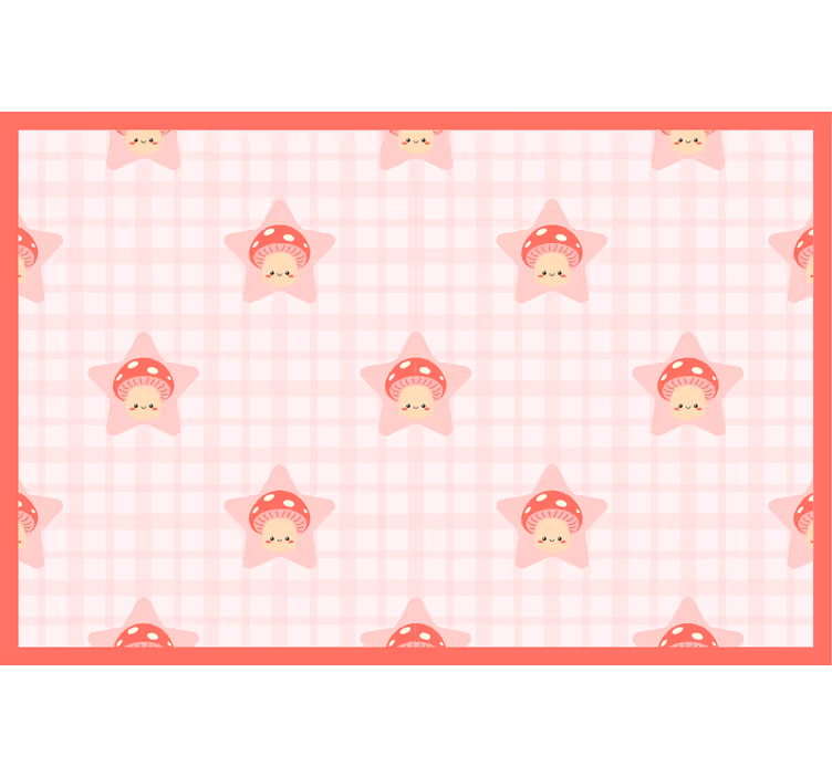 Blind children cute pink mushrooms pattern - TenStickers