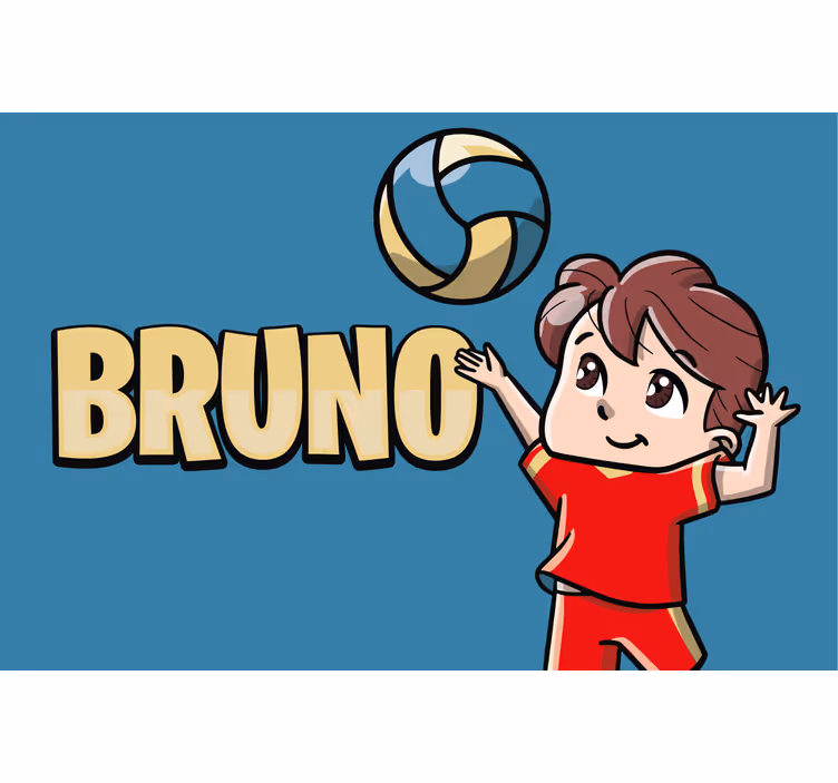 Blind children volleyball player with name - TenStickers