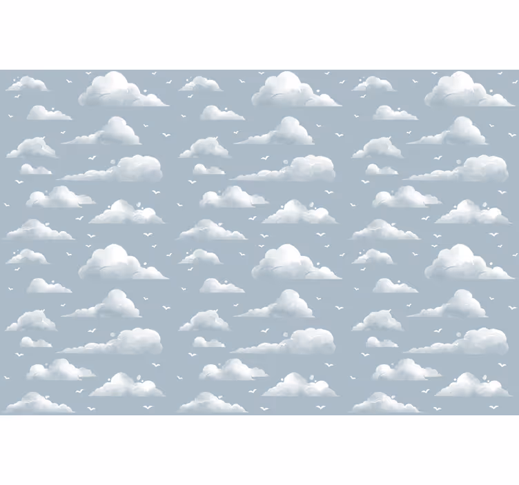 Blind children gray 80s design clouds and birds - TenStickers