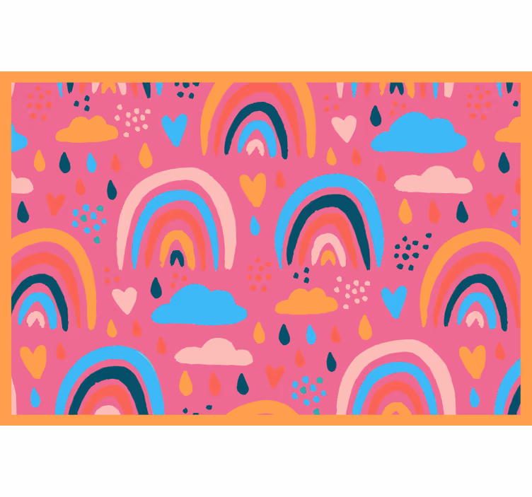 Blind children minimalistic rainbows on pink - TenStickers