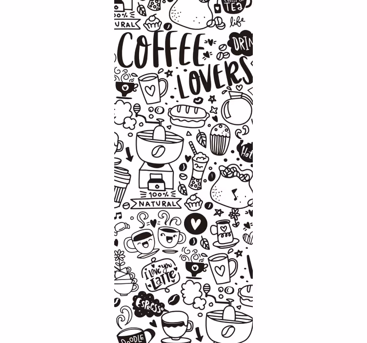 Blind kitchen translucent vinyl coffee art - TenStickers