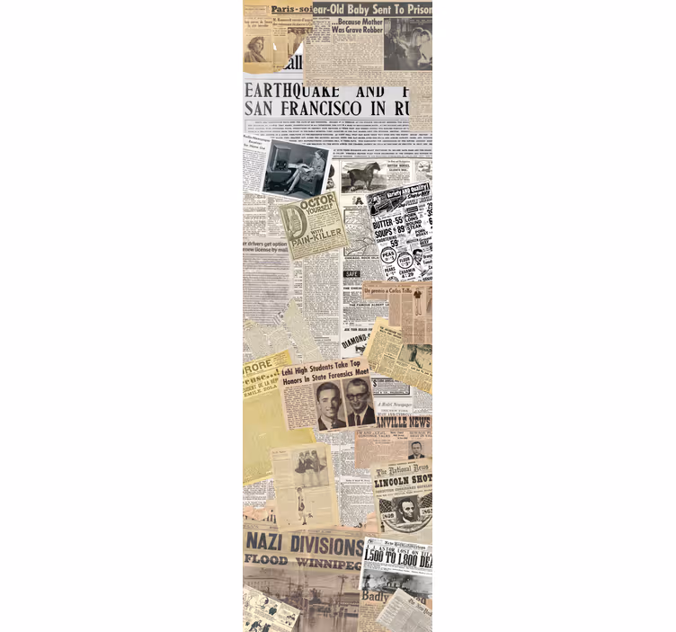 Blind kitchen decorative vinyl newspaper cutouts - TenStickers