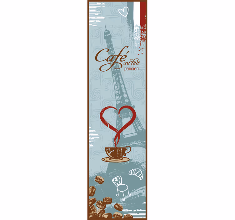 Blind kitchen french coffee fridge vinyl - TenStickers