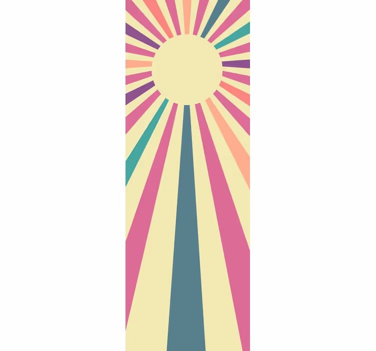 Blind kitchen 70's geometric sun fridge - TenStickers