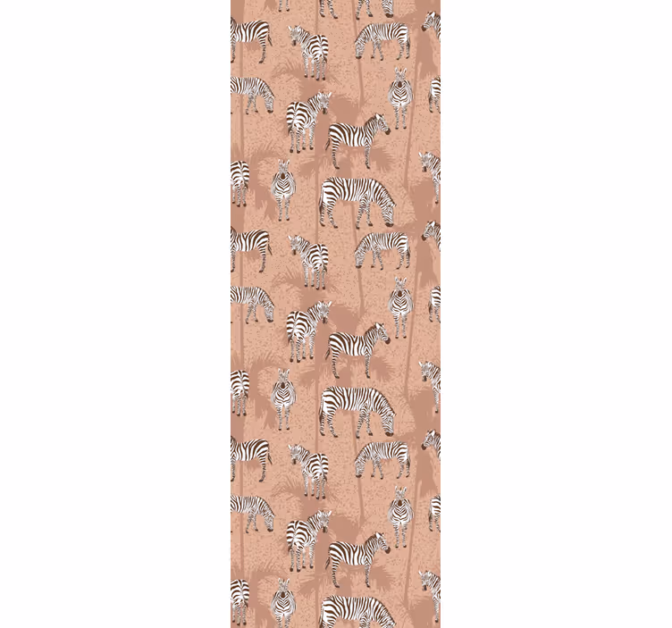 Blind kitchen zebra and palms brown fridge - TenStickers