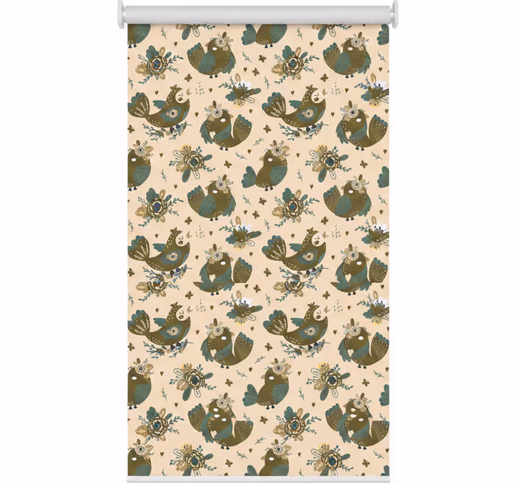 Blind kitchen birds and flowers oriental design - TenStickers