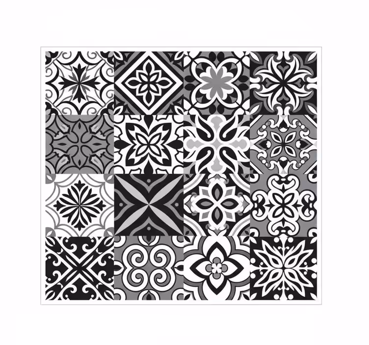 Blind kitchen bold black geometric design - TenStickers