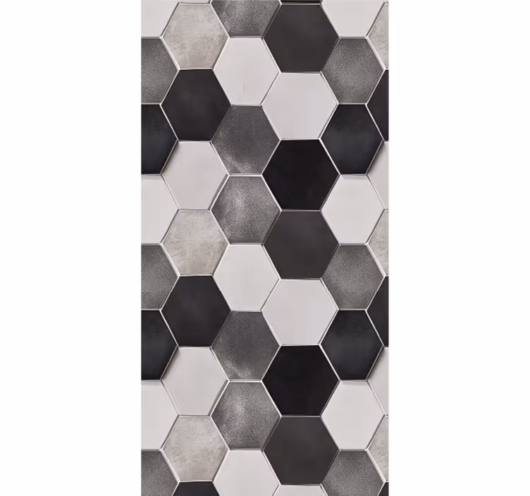 Blind kitchen in grey hexagons - TenStickers