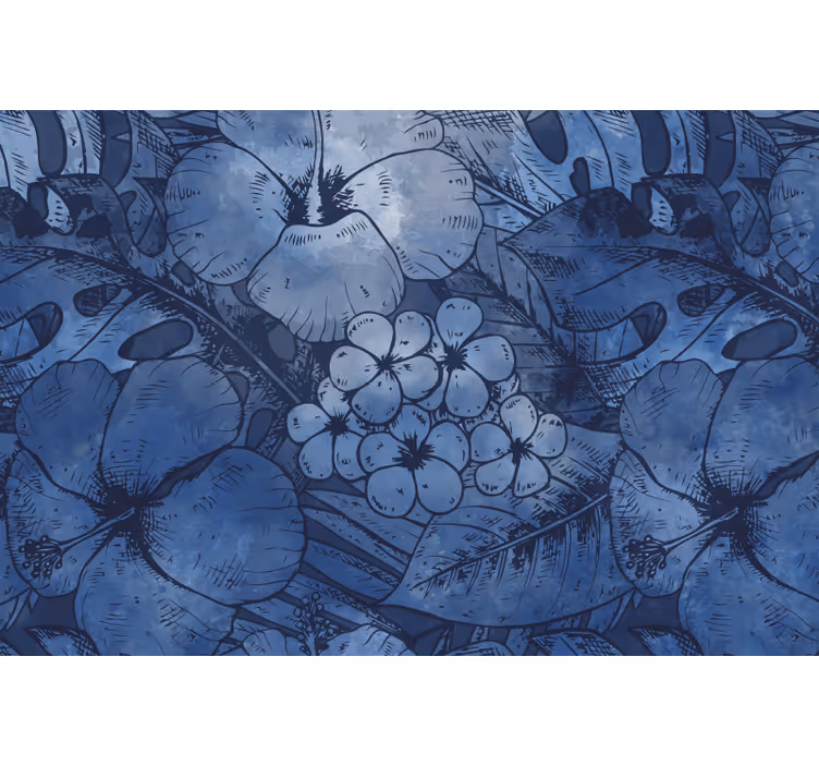 Blind blue blue watercolor flowers - TenStickers