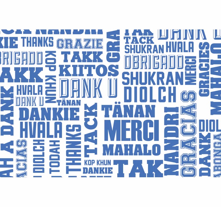 Blind blue gracias merci danke obrigado - TenStickers
