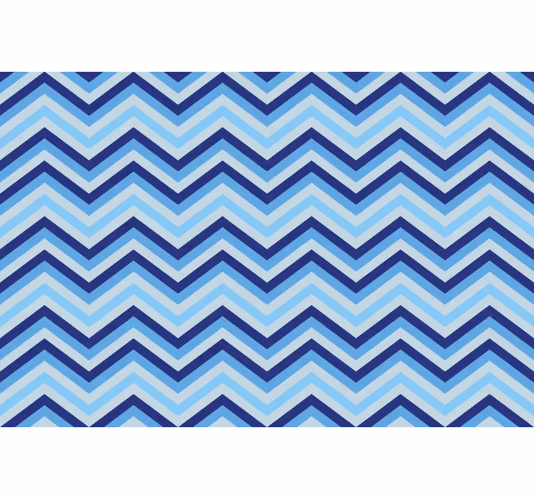 Blind blue different blues chevron pattern - TenStickers