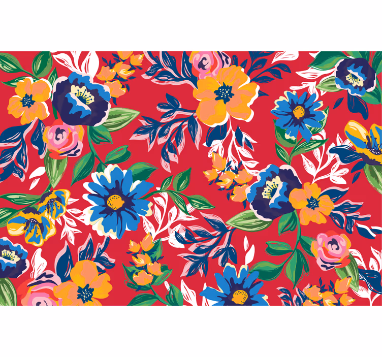 Red blind with crimson embroidery - TenStickers