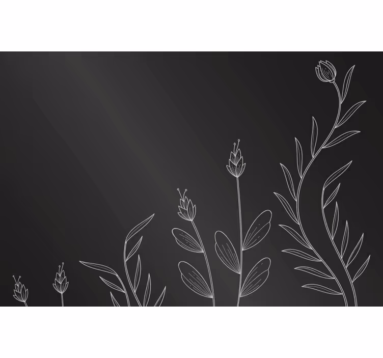 Black roller blind with elegant plant background - TenStickers