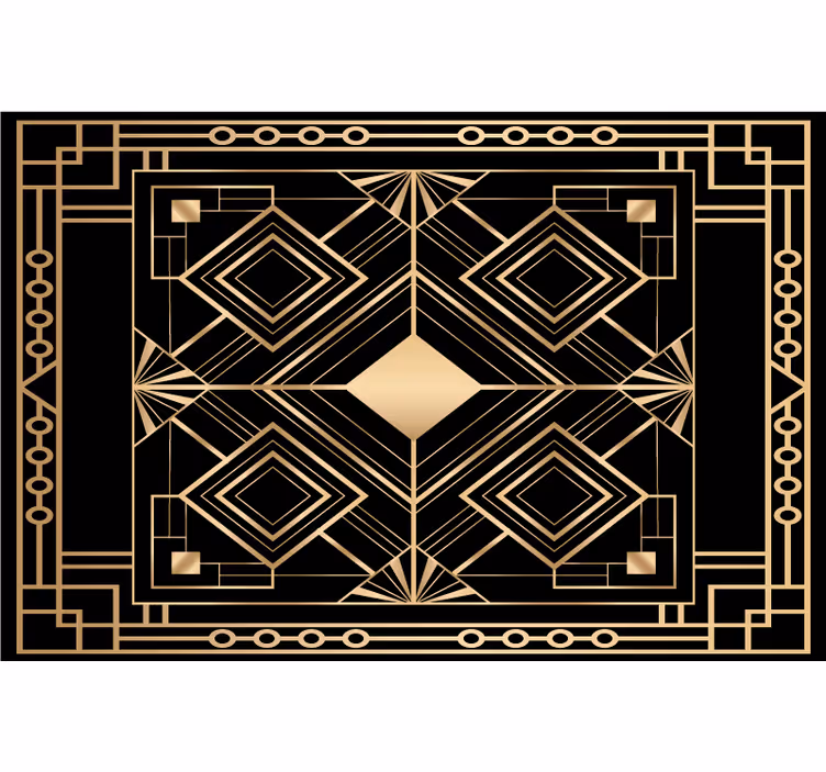 Black roller blind with modern black and gold pattern - TenStickers