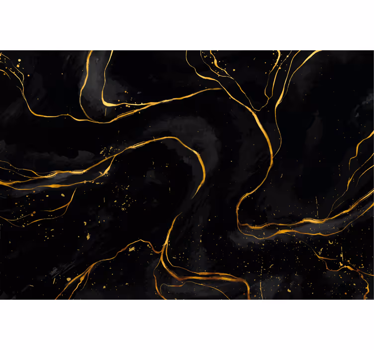 Black roller blind in black and gold marble - TenStickers
